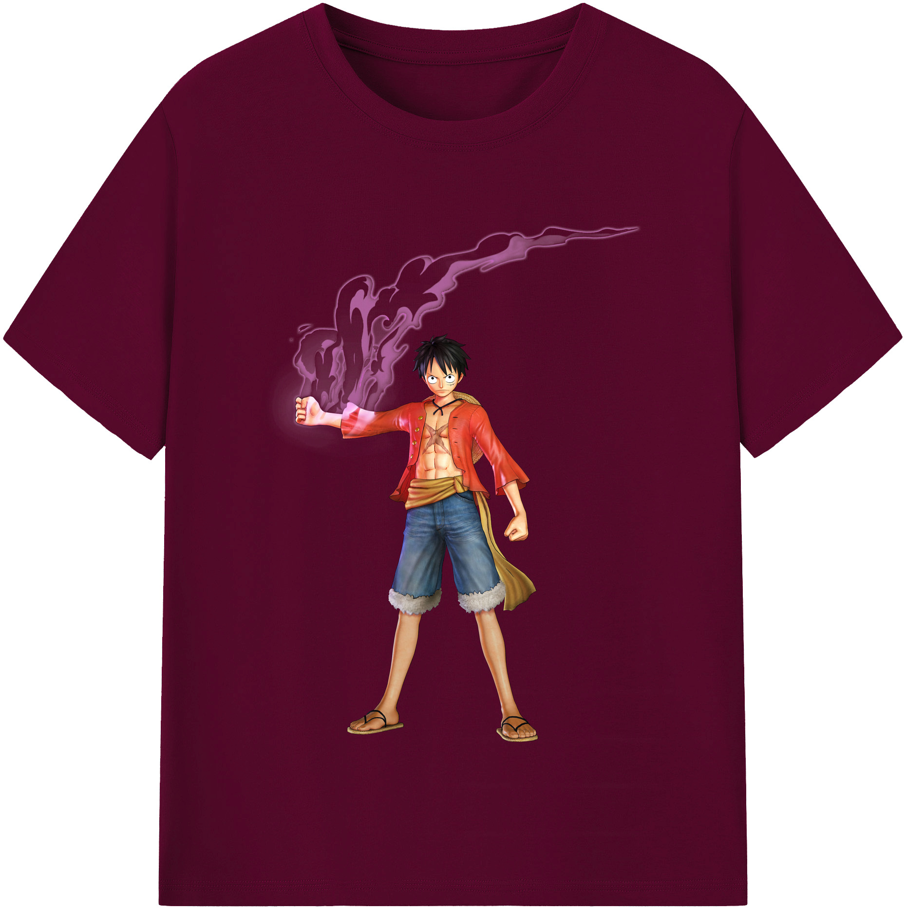 ワンピース モンキー・D・ルフィ ONE PIECE Monkey D. Luffy レディースカジュアルプリントTシャツ（綿100％）